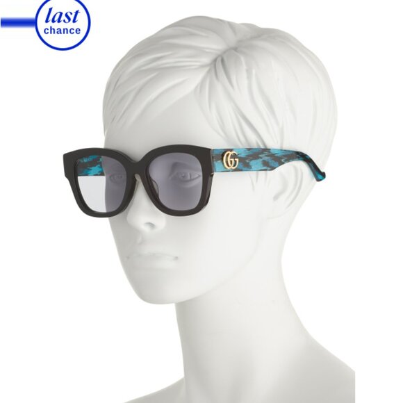 GUCCI Black Multi 54mm Designer Square Sunglasses - Picture 2 of 2